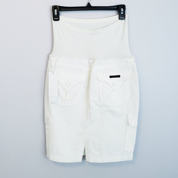 NWT Hudson Jeans Maternity Cargo Denim Skirt Off White Stretchy 27 - Picture 6 of 14